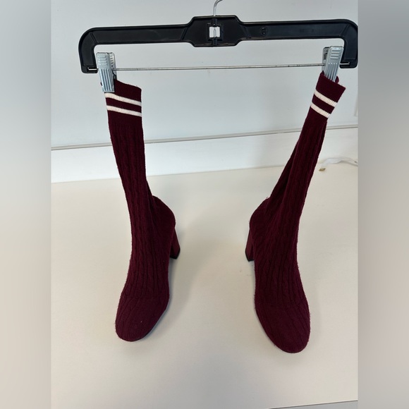 Catherine Malandrino Burgandy Sock Boots size 7 - Picture 12 of 16